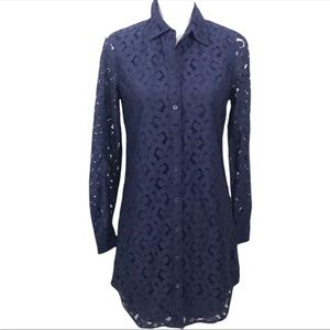 Equipment Navy Lace Dress